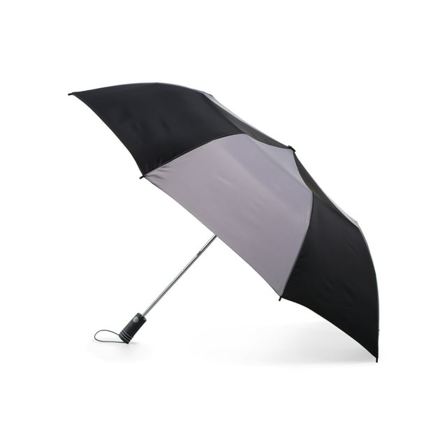 Totes Auto Open Close Golf Umbrella With Neverwet Black Grey