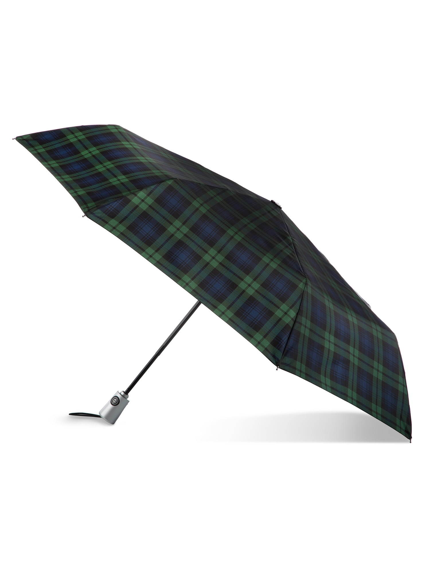 Totes Auto Open Close Umbrella With Sunguard Black Watch
