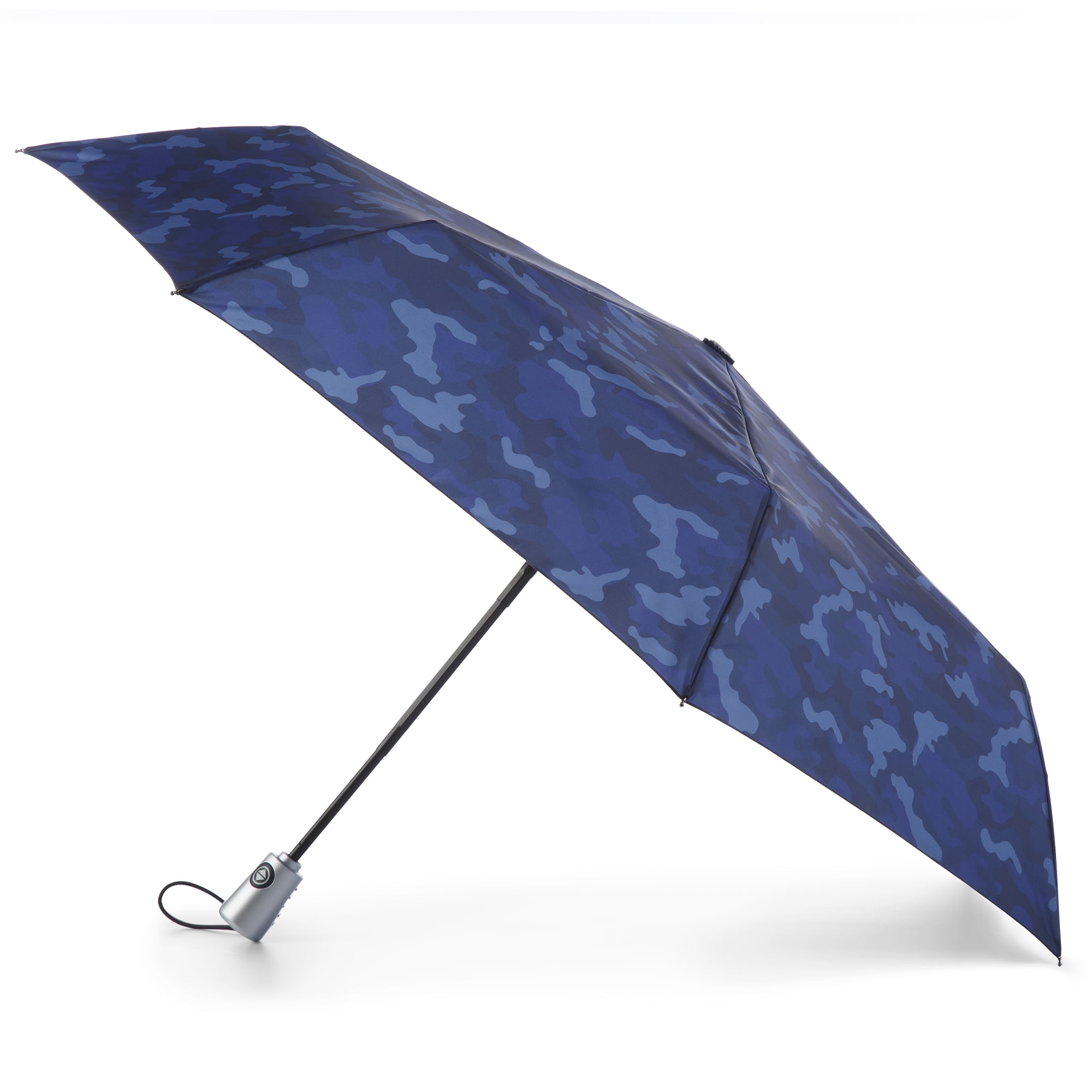 Totes Auto Open Close Umbrella With Sunguard Camo Navy