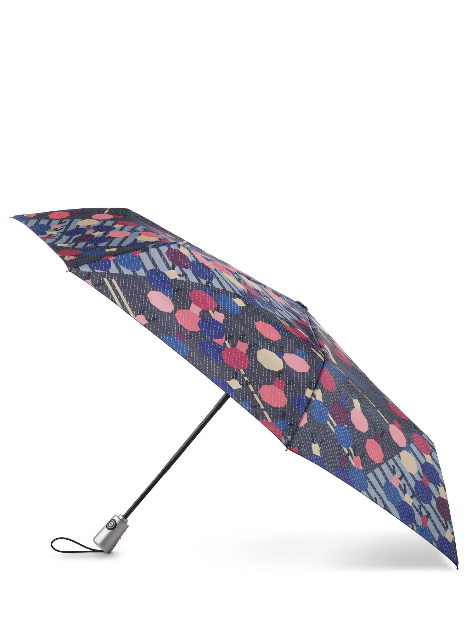 Totes Auto Open Close Umbrella With Sunguard MultiColor