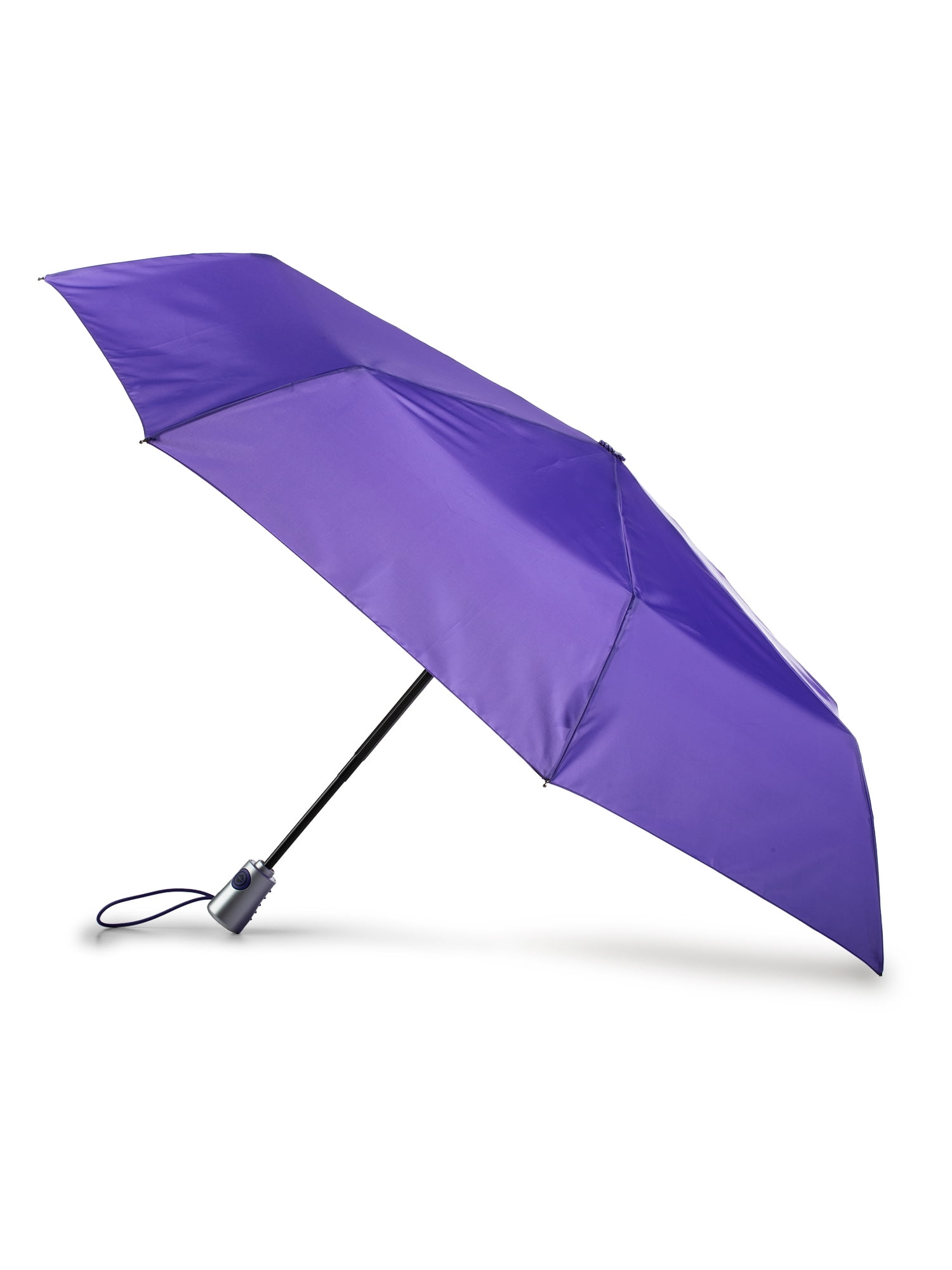 Totes Auto Open Close Umbrella With Sunguard Purple