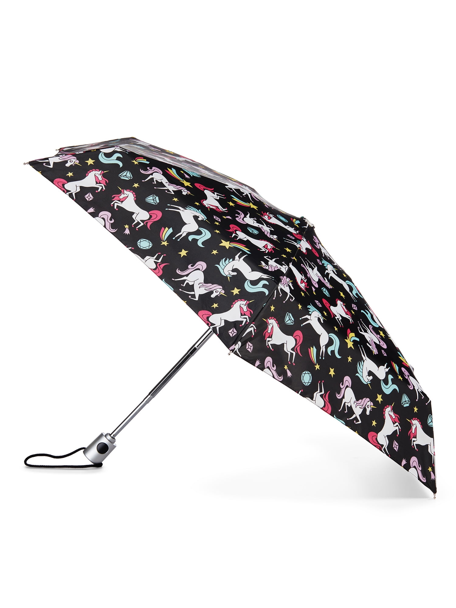 Totes Auto Open Mini Umbrella With Neverwet Black Combo