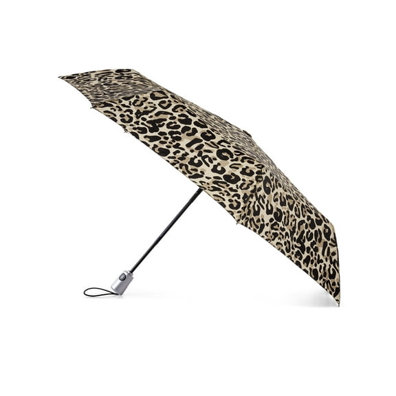 Totes One-touch Auto Open Close Umbrella, Leopard Print