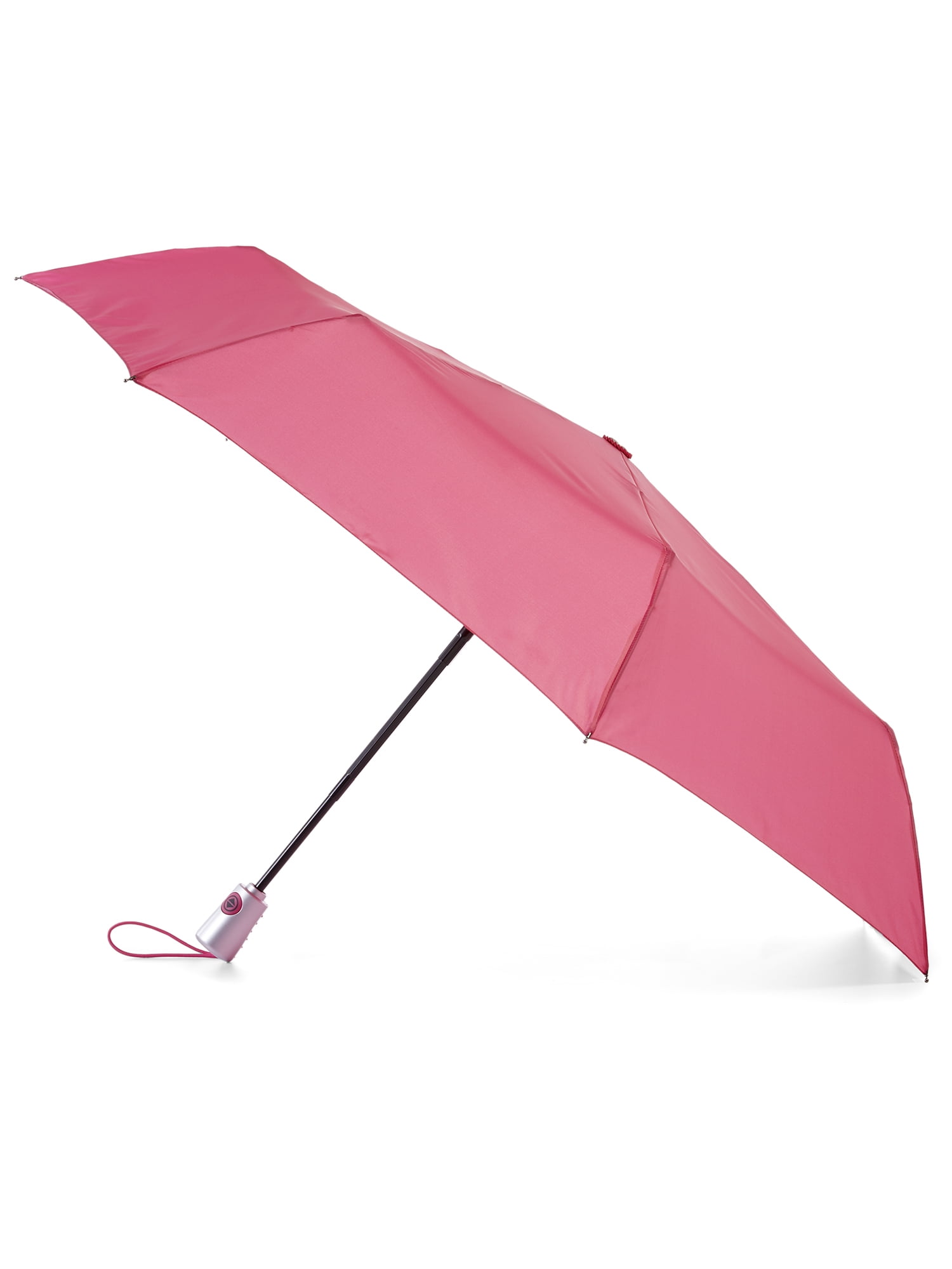 ワンフォア90U ブラックシェル　ピンクパールグロー Totes One-touch Auto Open Close Umbrella with Sunguard Pink