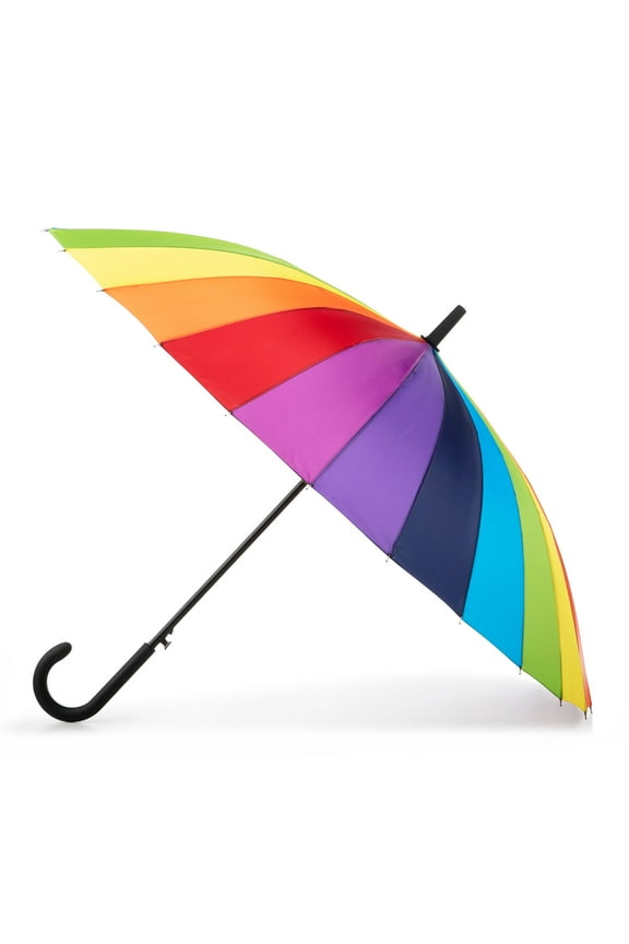 Rainbow Auto-Open 24 Rib Stick Umbrella Rainbow A44 - 9514