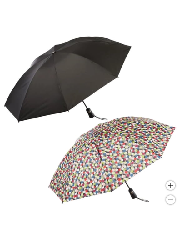 Recycled Automatic Compact InBrella, 2-pack Reverse Close Umbrella