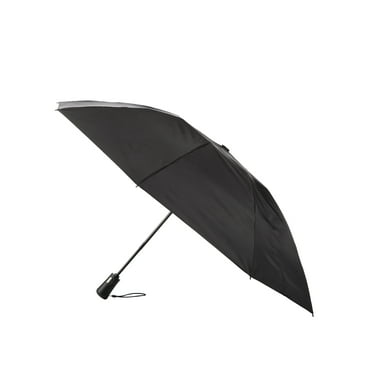 Totes Recycled Canopy Auto Open & Reverse Close Compact Inbrella Rain Umbrella Black