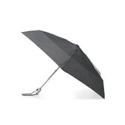 Totes Recycled Canopy One-Touch Auto Open Ultra Compact Mini Travel Rain Umbrella with Carrying Case Black White Dots