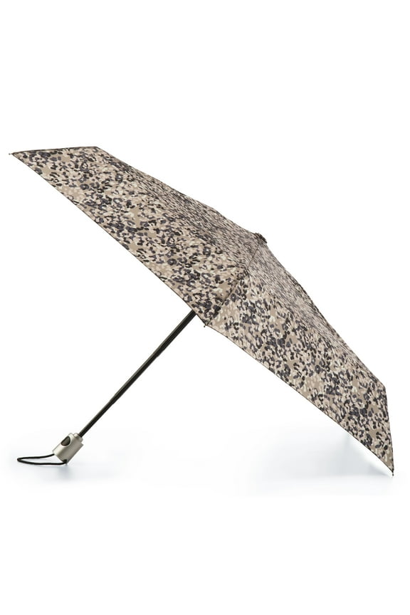 Recycled Canopy One-Touch Auto Open Ultra Compact Mini Travel Rain Umbrella with Carrying Case Multi Leopard