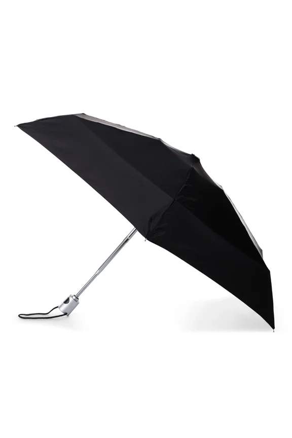 Totes Recycled Canopy One-Touch Auto Open Ultra Compact Travel Rain Umbrella