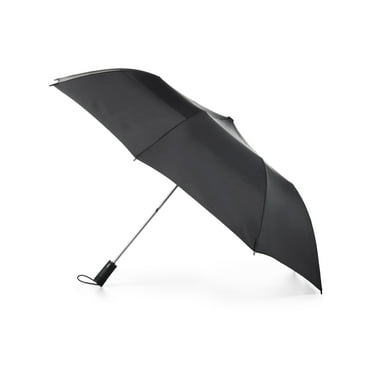 Totes Recycled Canopy Vented One-Touch Auto Open Golf Rain Umbrella with Sunguard, Black