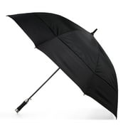 Totes Recycled Canopy Vented One-Touch Auto Open Golf Rain Umbrella with Sunguard Black