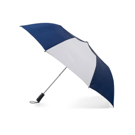 Totes Recycled Canopy Vented One-Touch Auto Open Golf Umbrella With Sunguard® Navy White