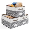 thumbnail image 1 of Totes Storage Bins, Foldable Storage Baskets for Organizing Toys, Books, Shelves, Closet, Large Storage Box with Rope Handles, Sturdy Organizer Bins., 1 of 23