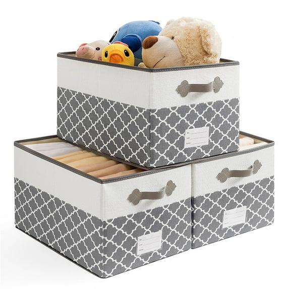 Totes Storage Bins, Foldable Storage Baskets for Organizing Toys, Books, Shelves, Closet, Large Storage Box with Rope Handles, Sturdy Organizer Bins.