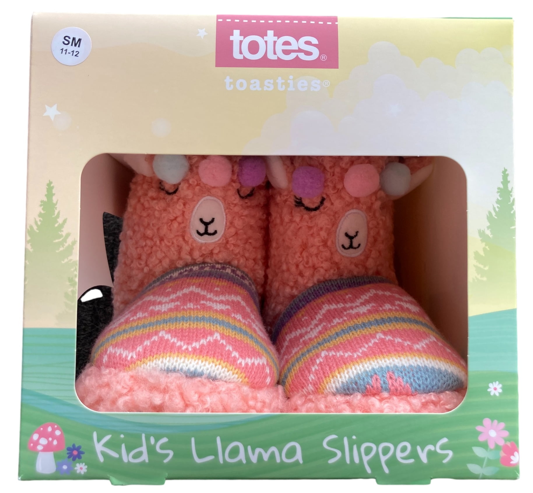 Totes Toasties Kid s Llama Knit Slippers Peach Size Small 11 12 Walmart
