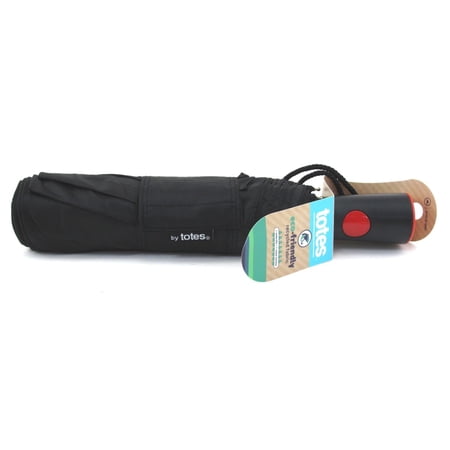 Totes Umbrella Auto Open 11 Inch Large (Black) (Pack of 3)