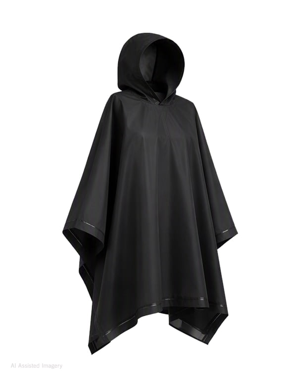 Unisex Lightweight Reusable Rain Poncho, Packable