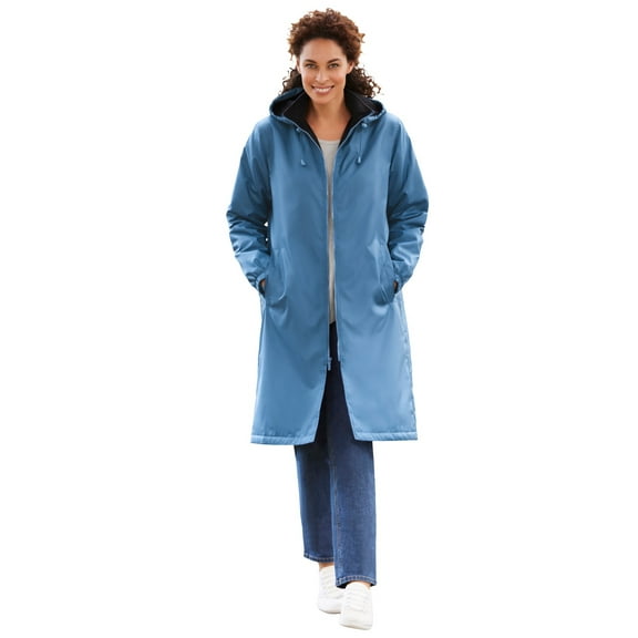 Woman Within Plus Size Mid-Length Raincoat