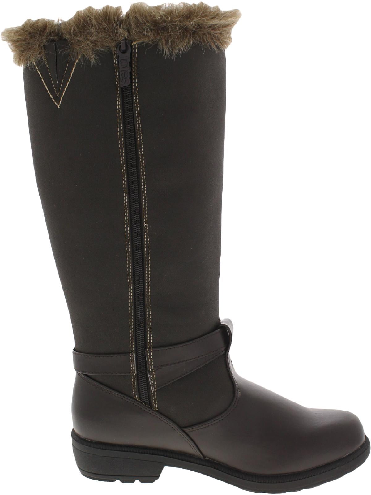 Totes Womens Esther Faux Leather Cold Weather Knee-High Boots