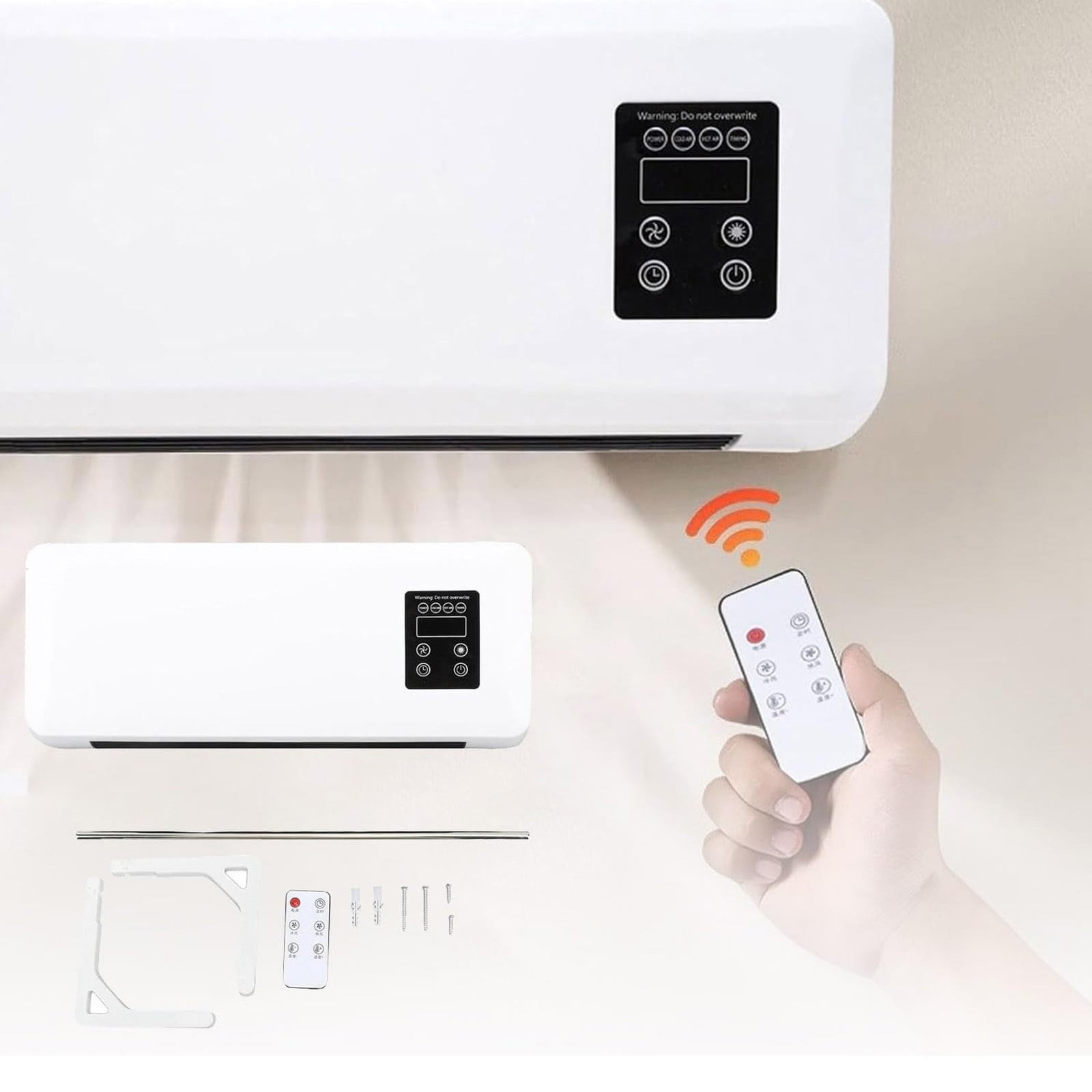 Totil Air Heater Two In One Wall Mounted Mobile Air Electric Fan Fully Installed Mobile Air Conditioning 2024 Mini Split AC/heating System W Portable Ductless Remote Home/bedroom/studio