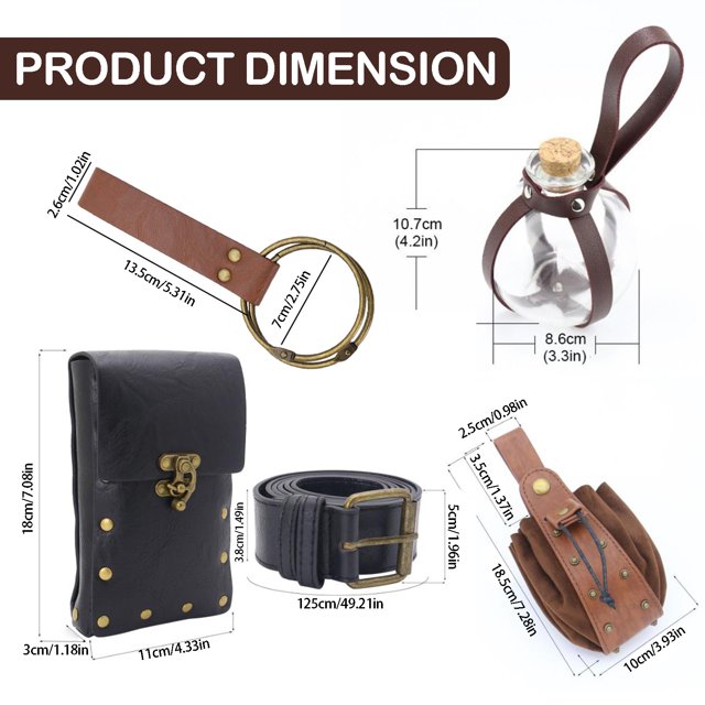 Totil Event Party Belt Bag Purse Skirt Hiking Set Medieval Holiday