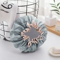 Totil Women Double Waterproof Shower Satin Bathing Cap Hats Silk Reusable Hair Cover