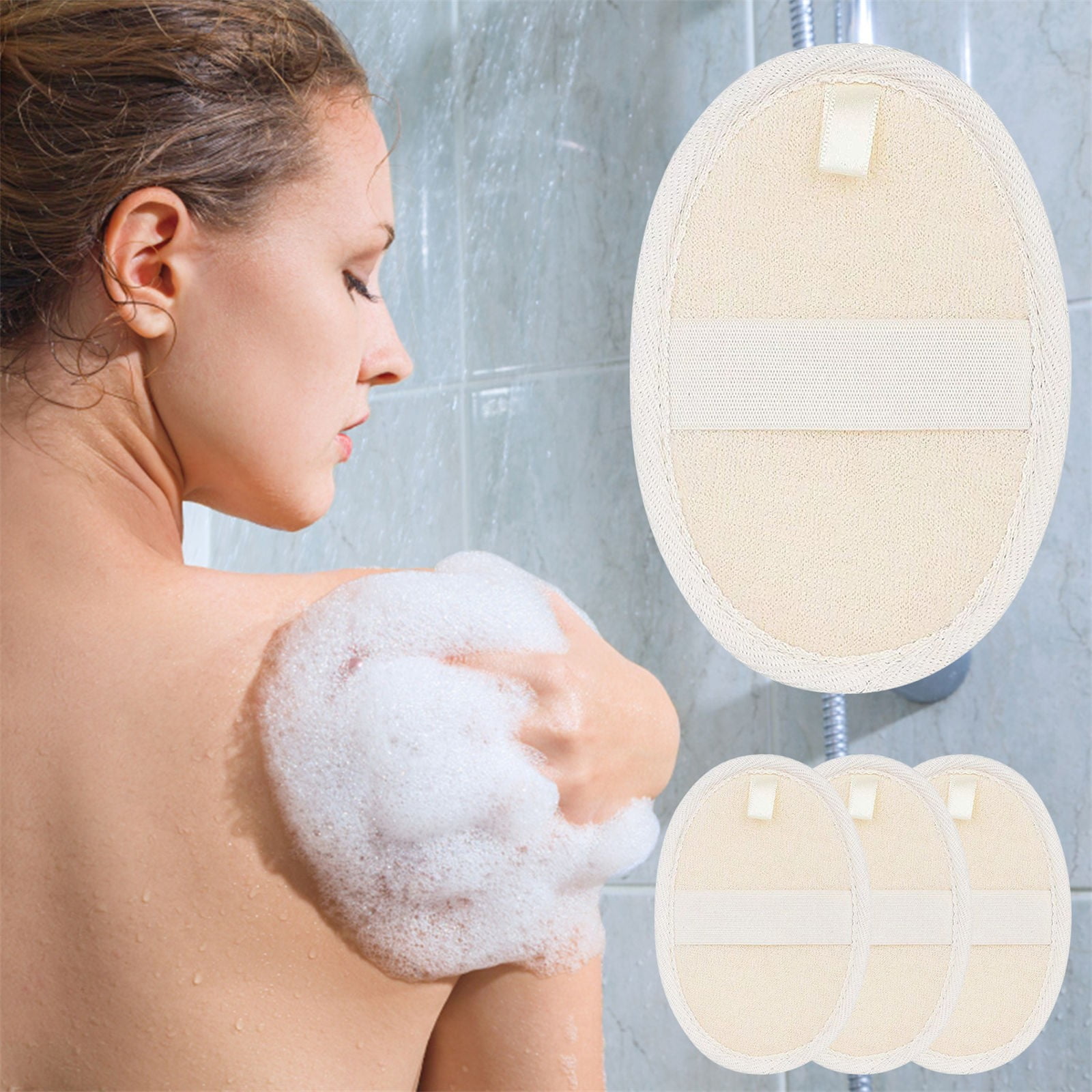 TotilBathroom Products 4Pack Loofah Sponge Pads Natural Luffa and Cloth ...