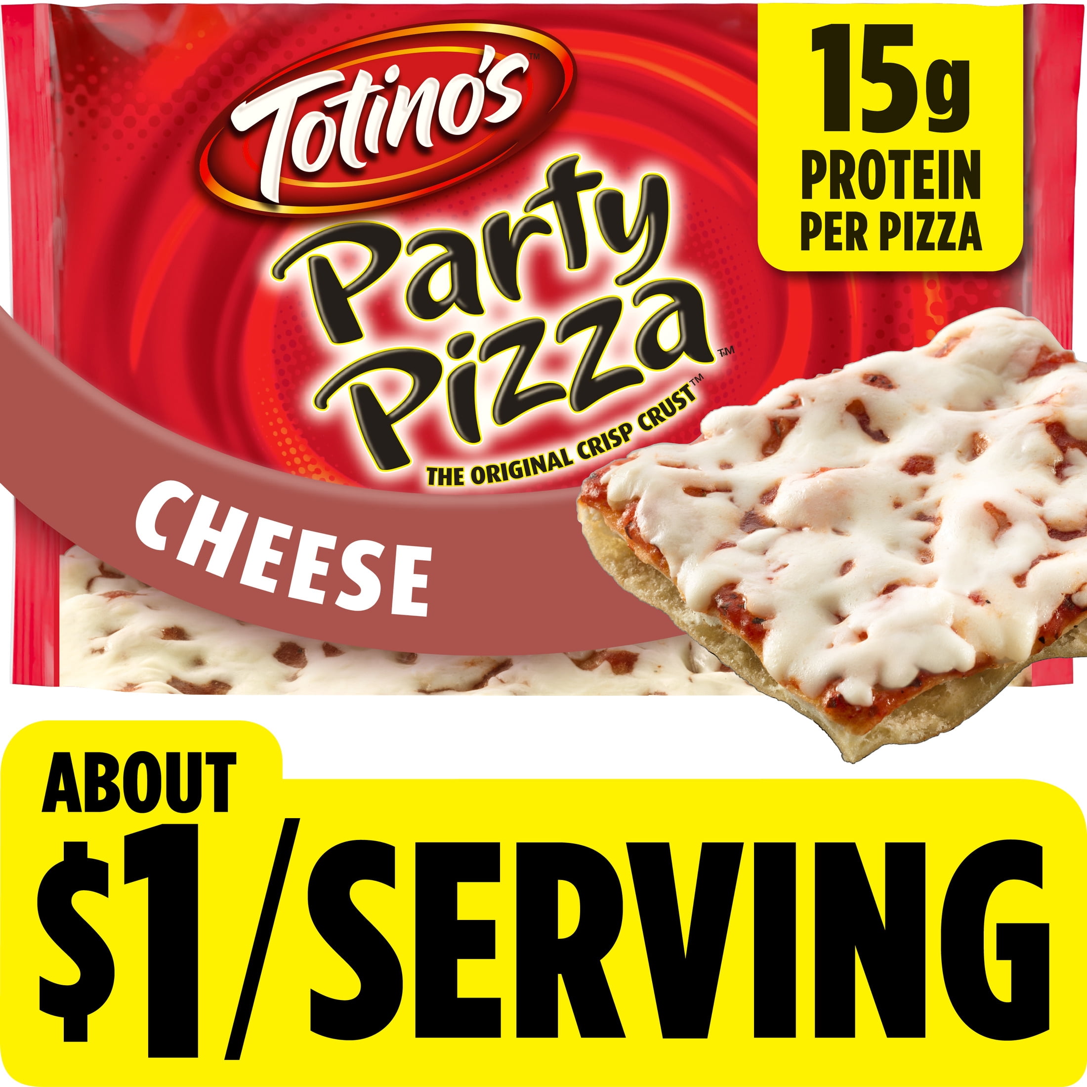 Totino's Party Pizza, Cheese, Oven Ready, Thin Crust, 15g Protein, 9.8 oz (Frozen)