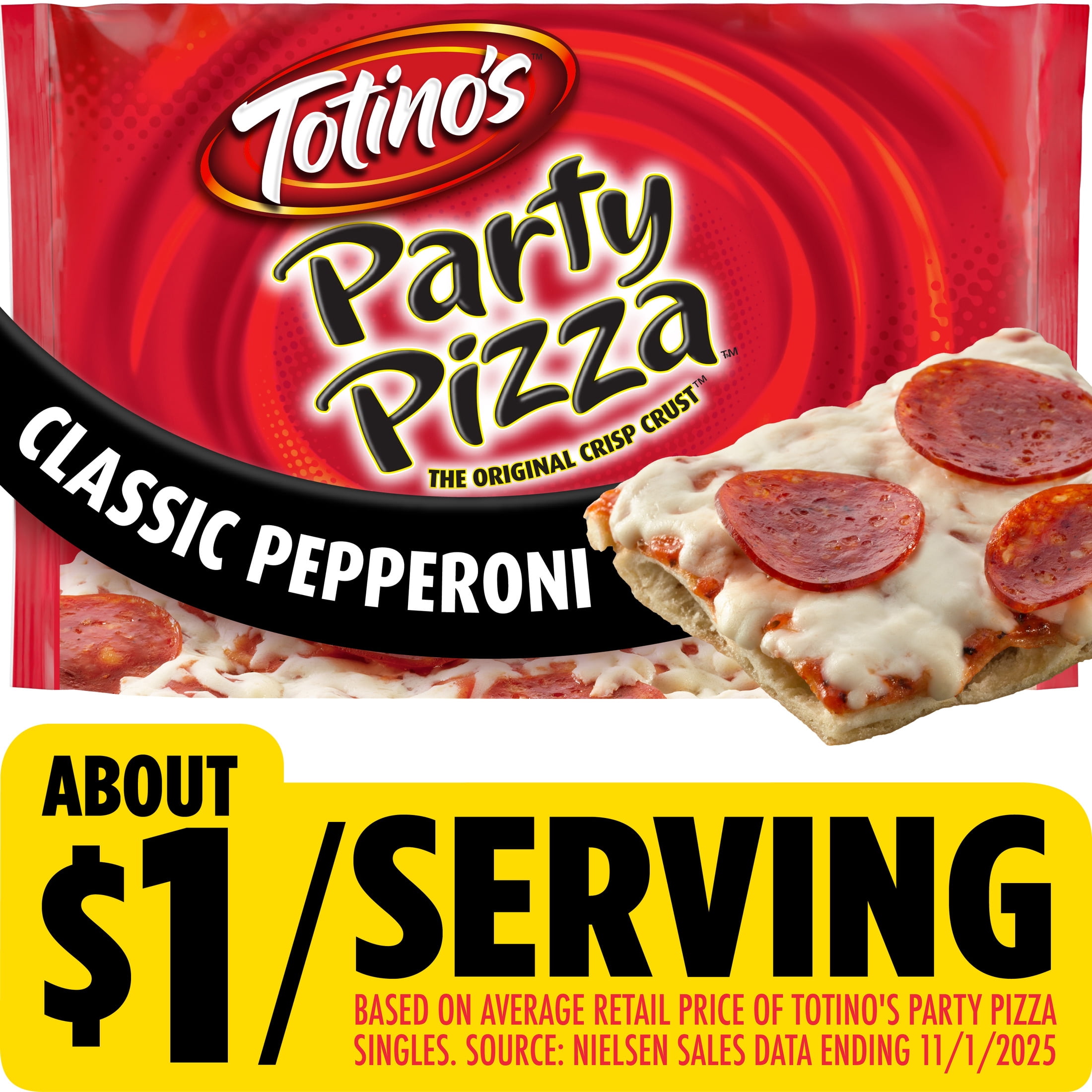 Totino's Party Pizza, Classic Pepperoni, Frozen Pizza, Frozen