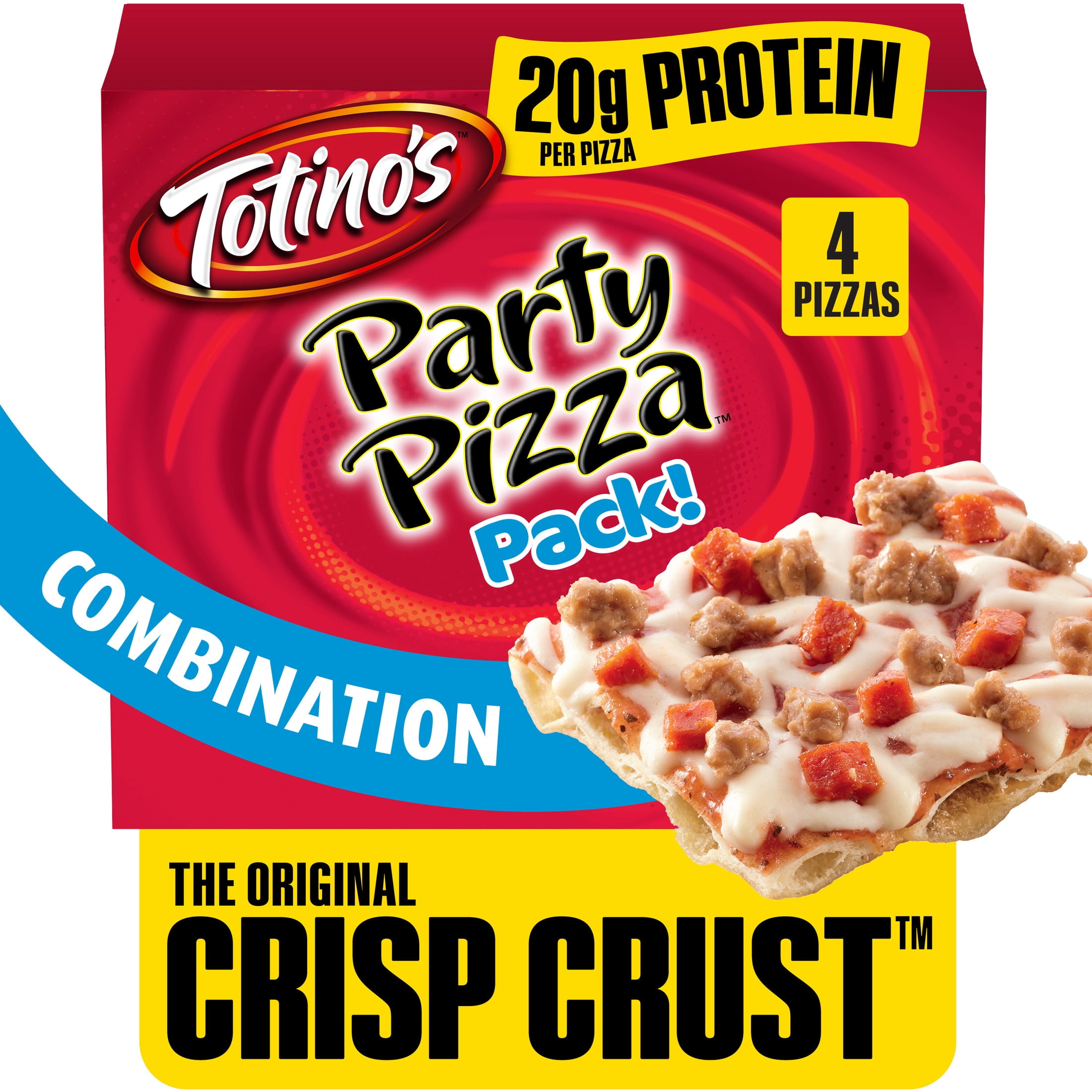 Totino's Party Pizza Combination Frozen Snacks 4 Count 42.8 oz