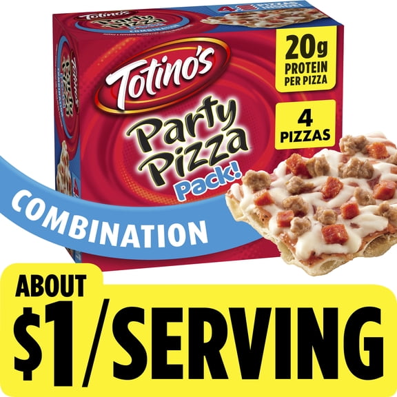 Totino's Party Pizza Pack, Combination, Frozen Pizza, Frozen Snacks, 4 Ct, 42.8 oz