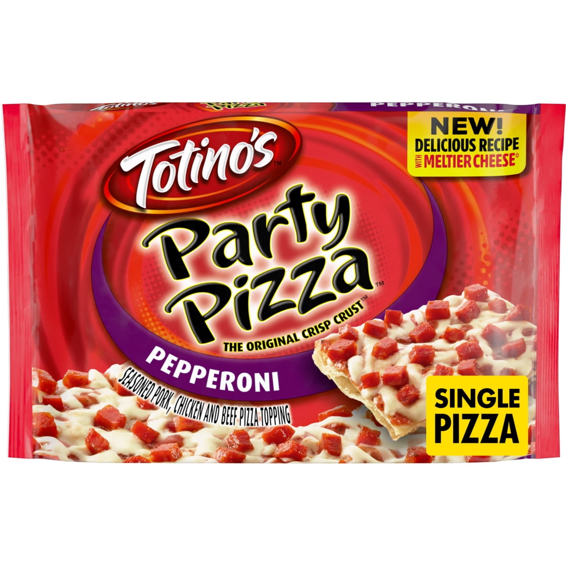Totino's Party Pizza, Pepperoni, Frozen Snacks, 1 Ct, 10.2 oz