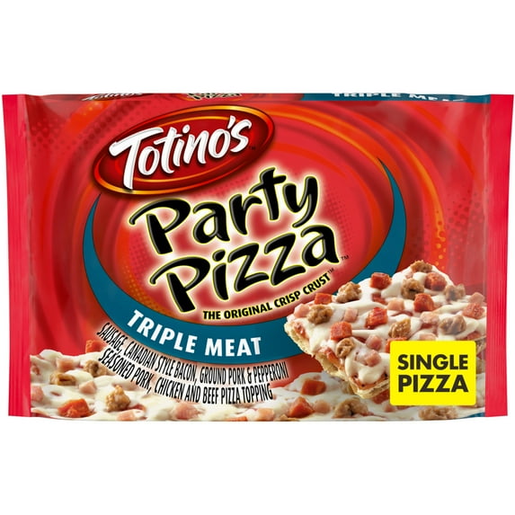 Totino's Party Pizza, Triple Meat, Frozen Snacks, 1 Count, 10.5 oz