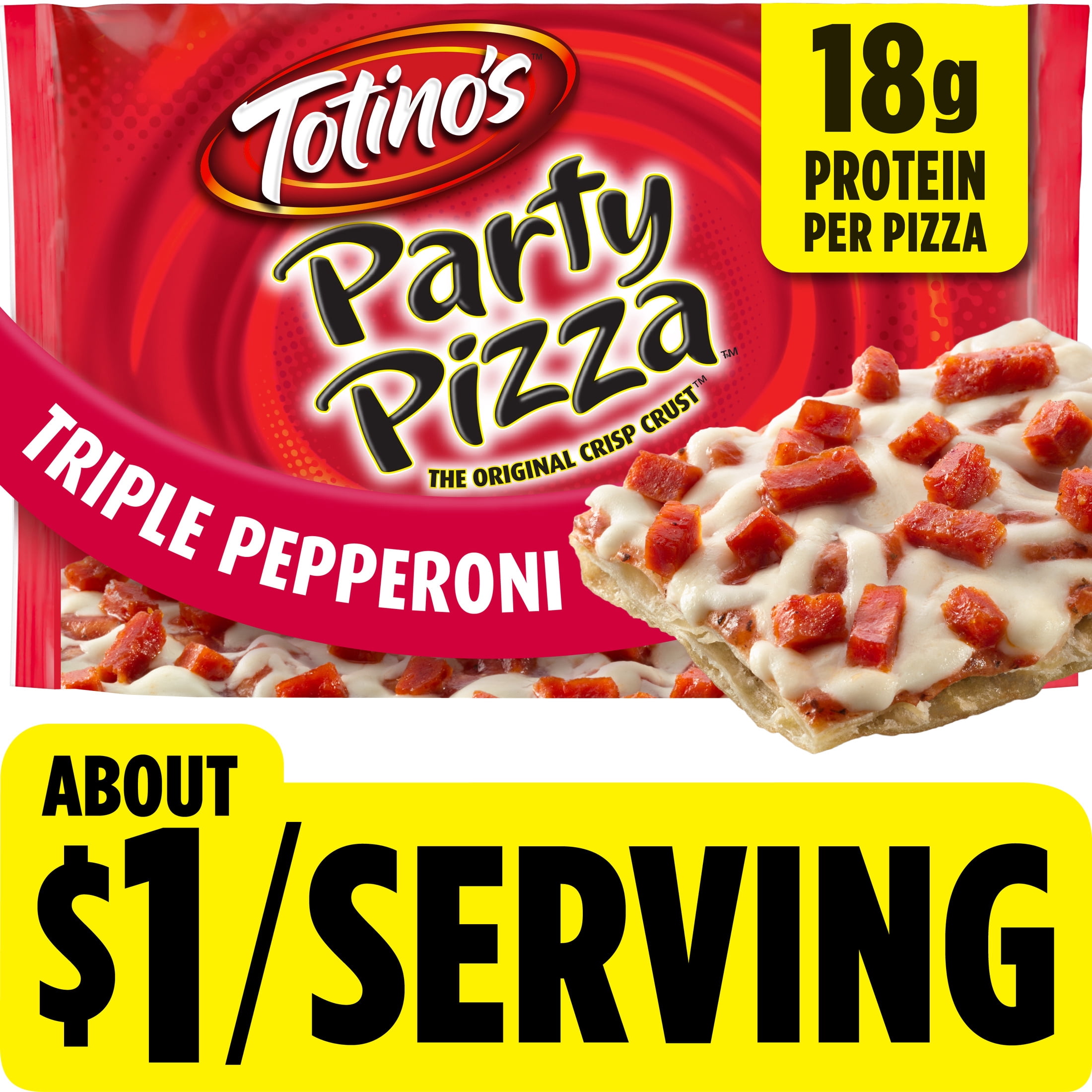 Totino's Party Pizza, Triple Pepperoni, Frozen Pizza, Frozen Snacks, 10.2 oz