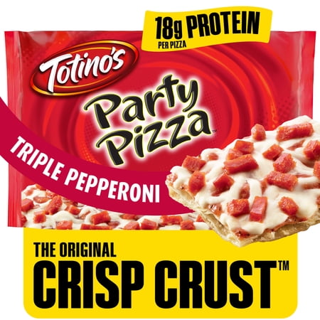 Totino's Party Pizza, Triple Pepperoni, Thin Crust, 18g Protein, 10.2 oz (Frozen)
