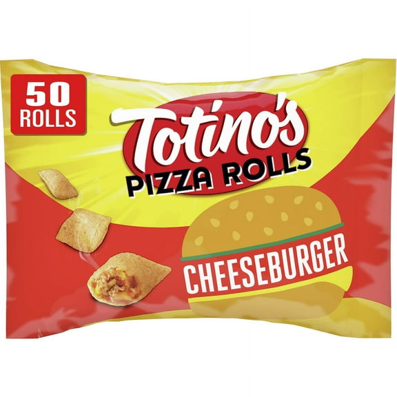 Totino's Pizza Rolls, Cheeseburger, 50 Rolls, 24.8 oz Bag