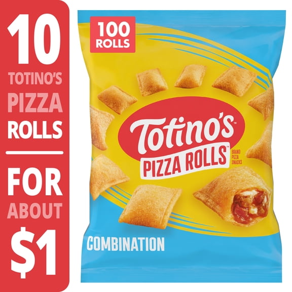 Totino's Pizza Rolls, Combination Flavored, Frozen Snacks, 100 Rolls, 48.8 oz