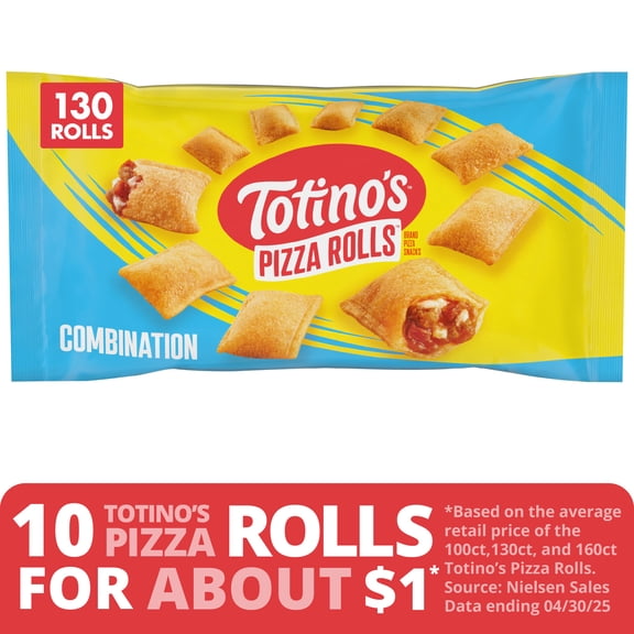 Totino's Pizza Rolls, Combination Flavored, Frozen Snacks, 130 Rolls, 63.5 oz