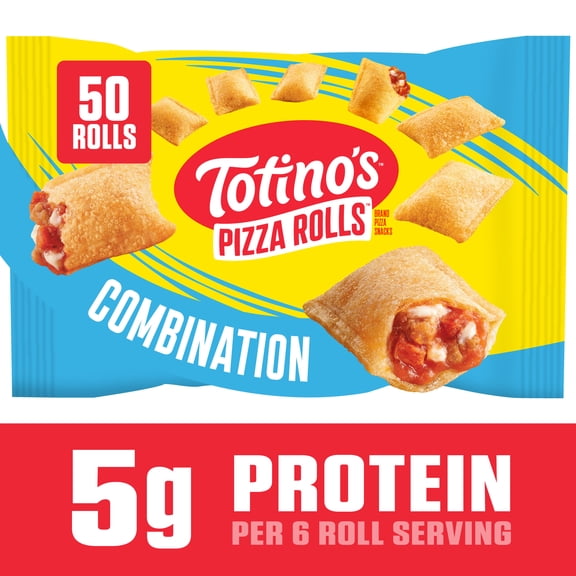 Totino's Pizza Rolls, Combination Flavored, Frozen Appetizers, 50 Rolls, 24.8 oz