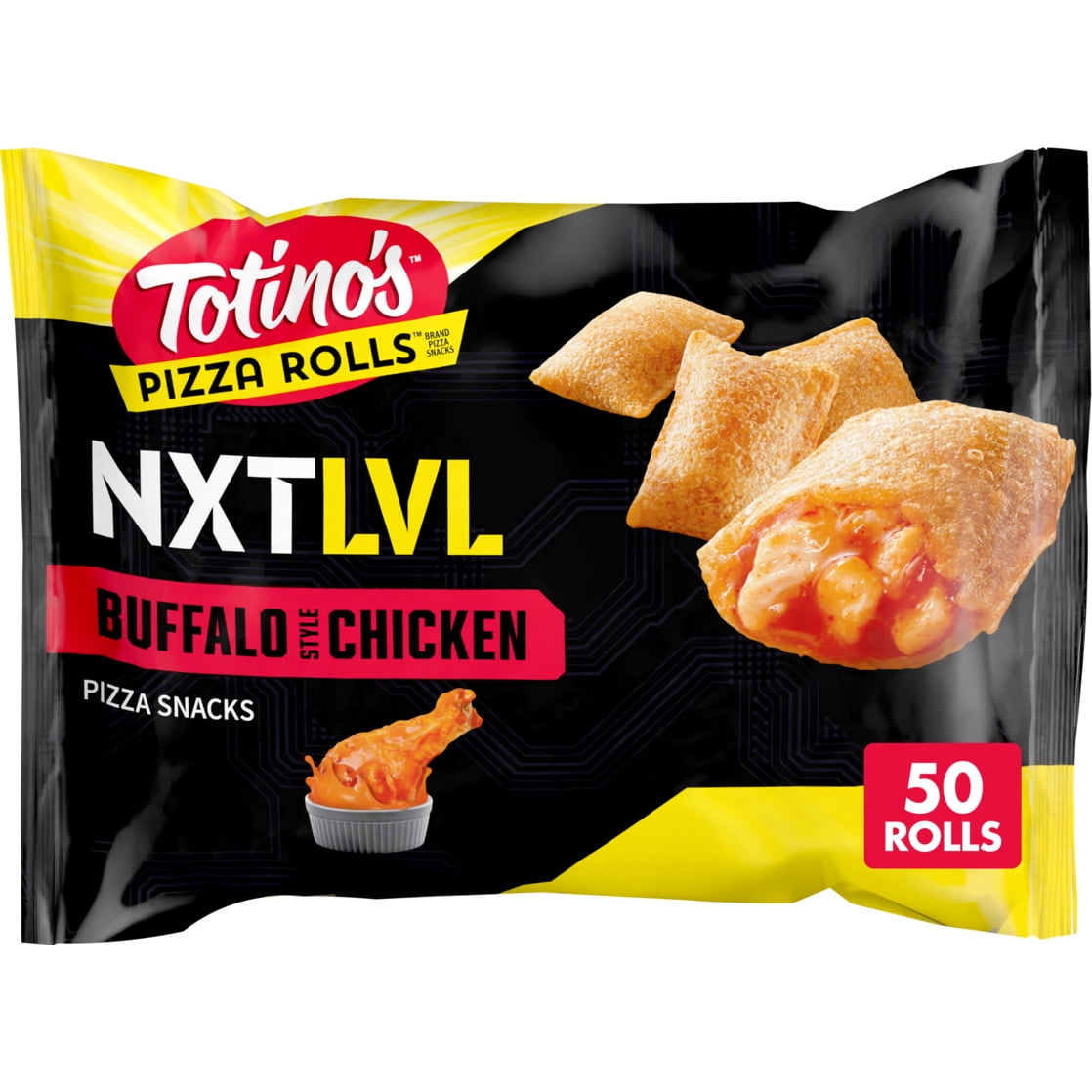 Totino's Pizza Rolls, NXTLVL Buffalo Style Chicken Flavored, Frozen Snack, 50 Ct, 24.46 oz