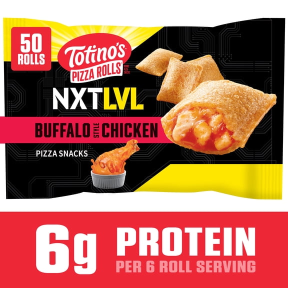 Totino's Pizza Rolls, NXTLVL Buffalo Style Chicken, Frozen Appetizers, 50 Rolls, 24.46 oz