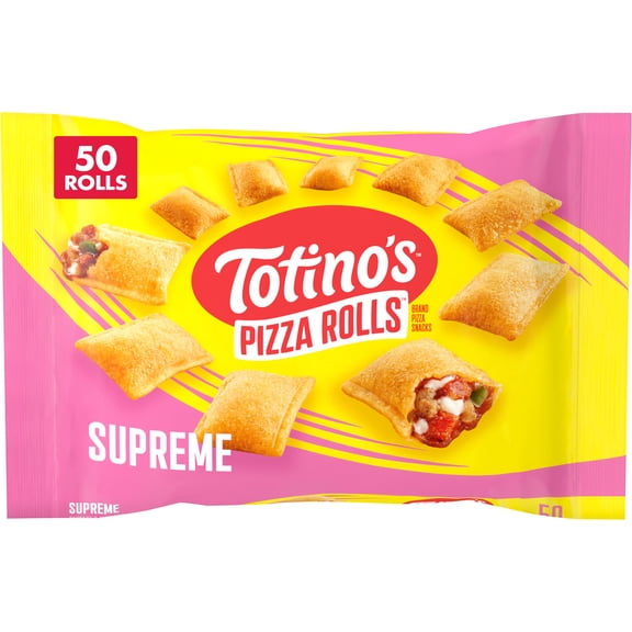 Totino's Pizza Rolls, Supreme Flavored, Frozen Snacks, 50 Rolls, 24.8 oz