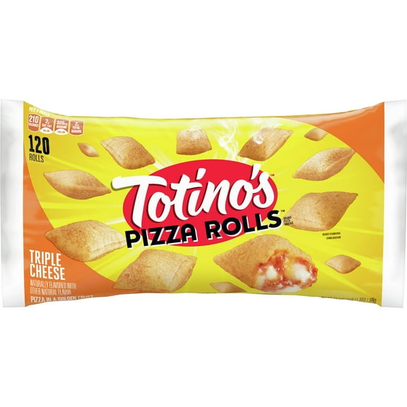 Totino's Pizza Rolls, Triple Cheese, 120 Rolls, 59.3 oz Bag