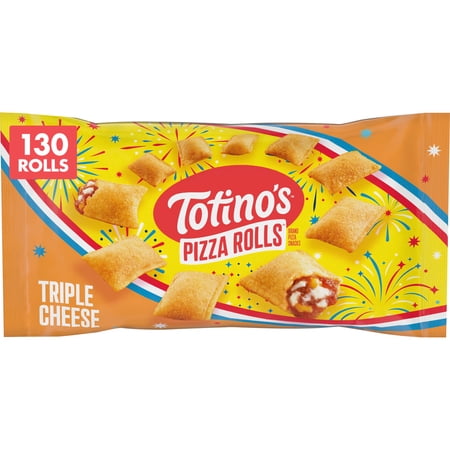 Totino's Triple Cheese Flavored Pizza Rolls Snacks, 130 Rolls (Frozen)