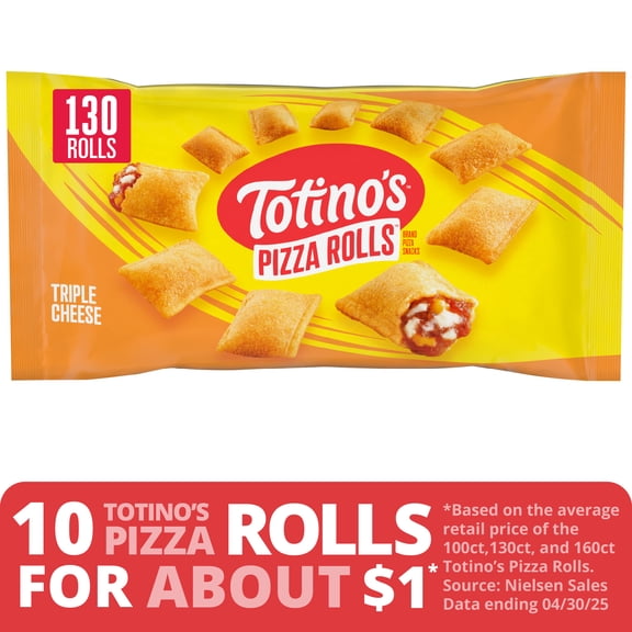 Totino's Pizza Rolls, Triple Cheese Flavored, Frozen Snacks, 130 Ct, 63.5 oz