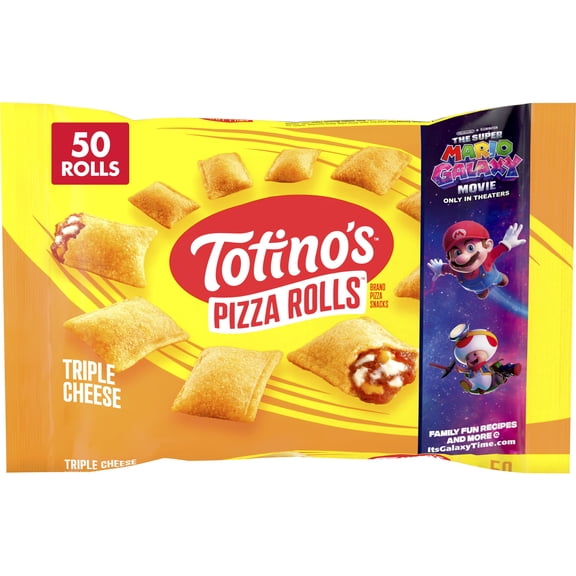 Totino's Pizza Rolls, Triple Cheese Flavored, Frozen Snacks, 50 Rolls, 24.8 oz