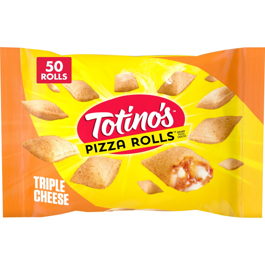 Totino's Pizza Rolls, Triple Cheese Flavored, Frozen Snacks, 50 Rolls, 24.8 oz