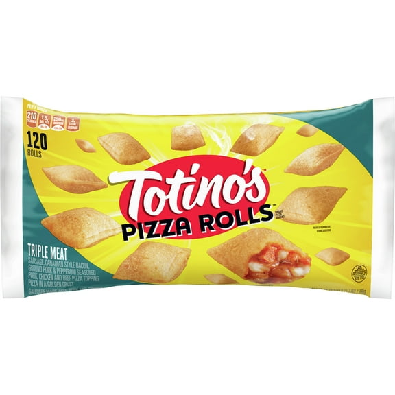 Totino's Pizza Rolls, Triple Meat, 120 Rolls, 59.3 oz Bag