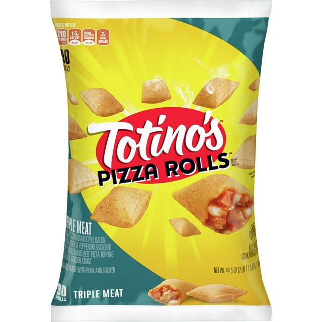 Totino's Pizza Rolls, Triple Meat, 90 Rolls, 44.5 oz Bag